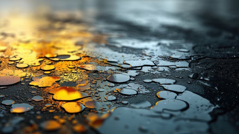 Closeup View of Glossy Petroleum Surface Showing Fine Texture and Dynamic Light Reflection under dagtid på en arkivfoton