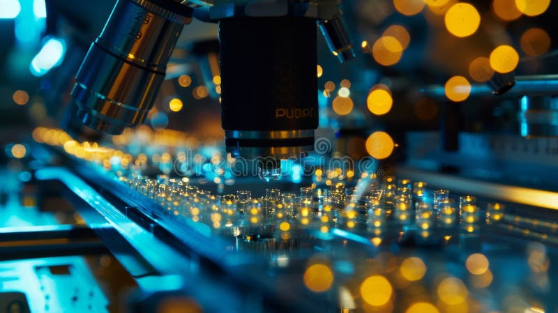A closeup view of a luminescent solar concentrator reveals the intricate network of lighttering particles embedded stock photos