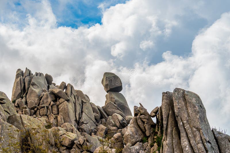 Closeup view of Omu di Cagna Uomo di Cagna on the island of Corsica