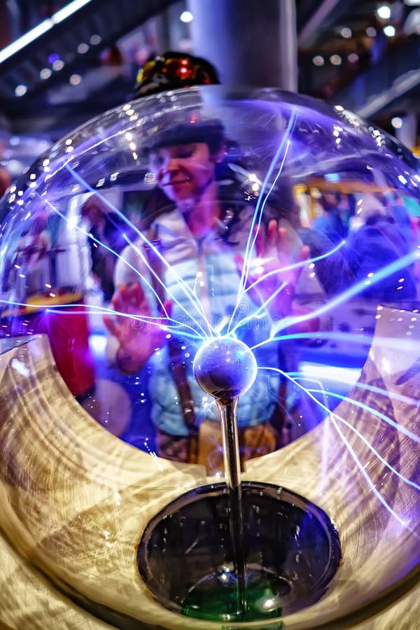Closeup view of plasma ball royalty free stock photos