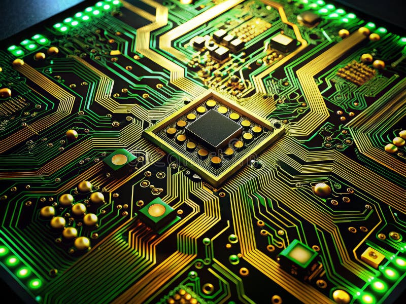 Closeup View of a Sophisticated Prototype Circuit Board Detailed Image for Electronic Engineering Professionals royalty free illustration