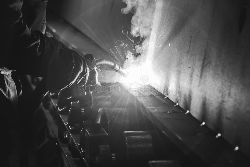 Steel welding process stock photo. Image of working, welding 88821204