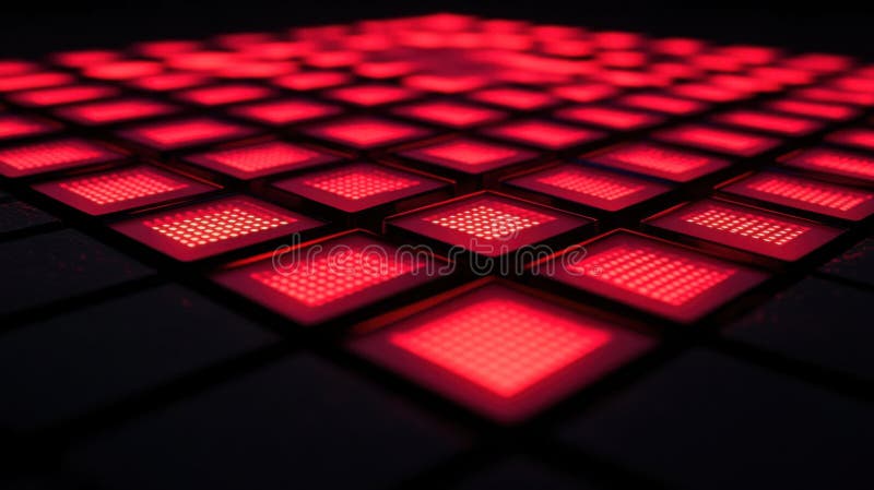 Red LED Grid A Digital Matrix. royalty free illustration.