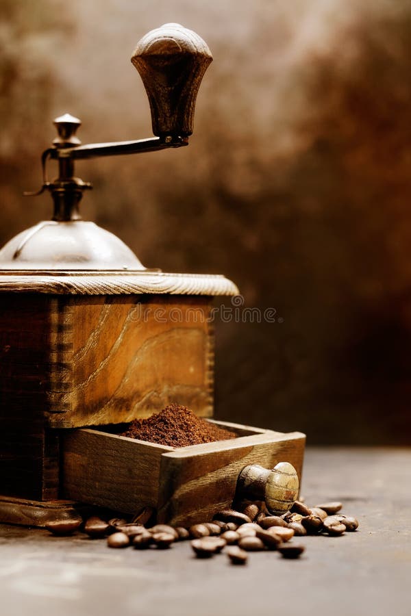 Antique coffee grinder stock image. Image of drink, green 26273125