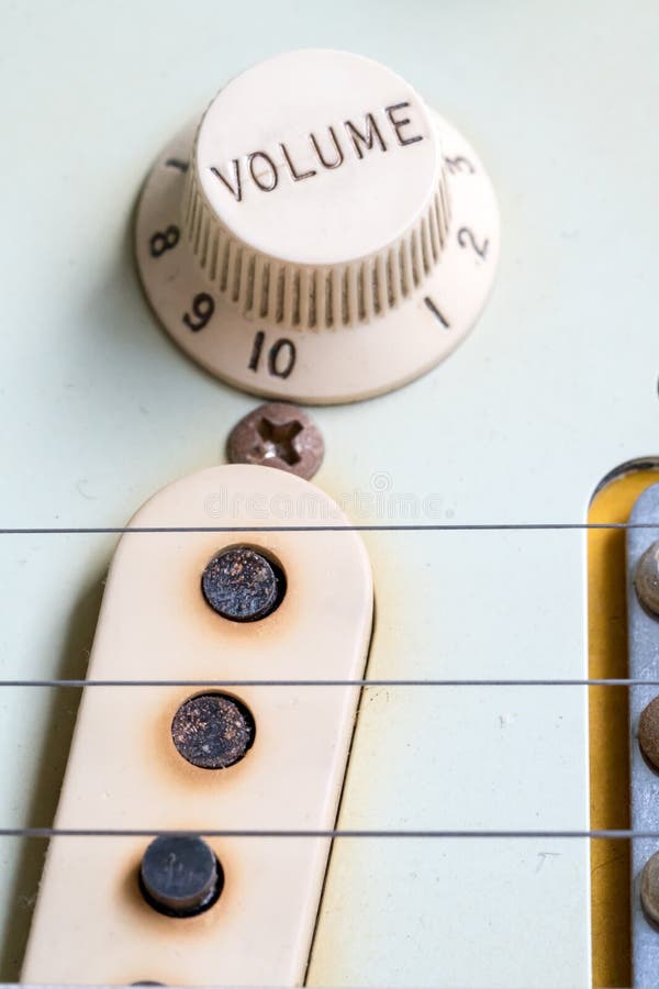 Closeup of Vintage Electric Guitar Volume Knobs Stock Image Image of rock, green 96901325