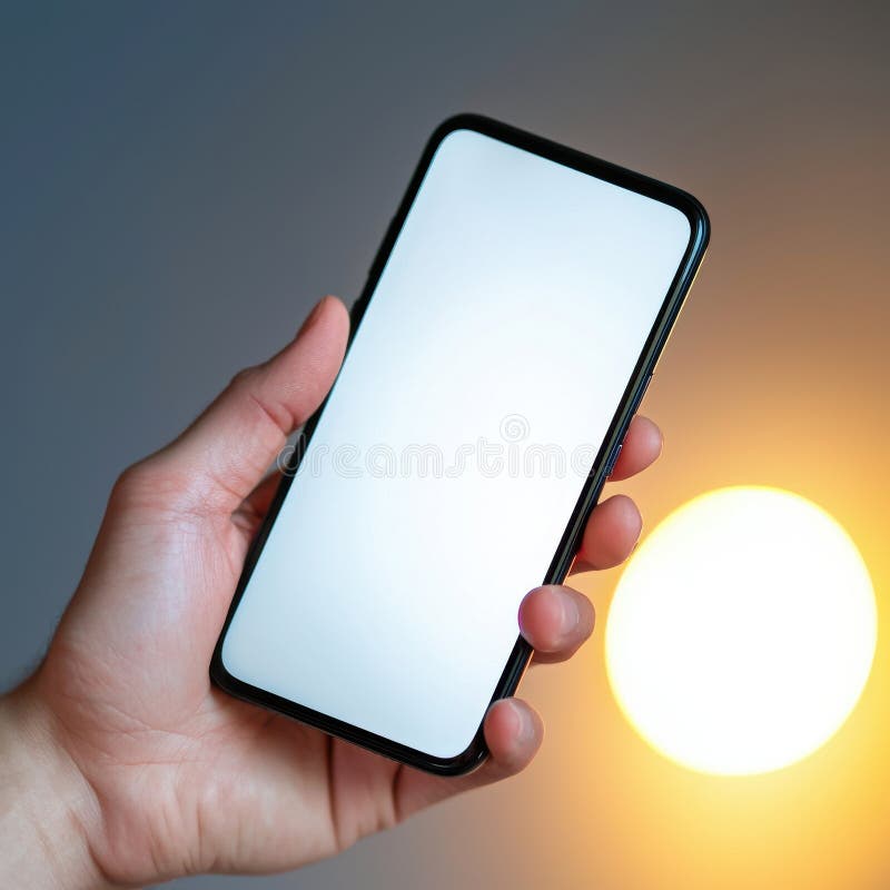 CloseUp von Handheld Smartphone mit benutzerdefinierbarem Bildschirm vektor abbildung