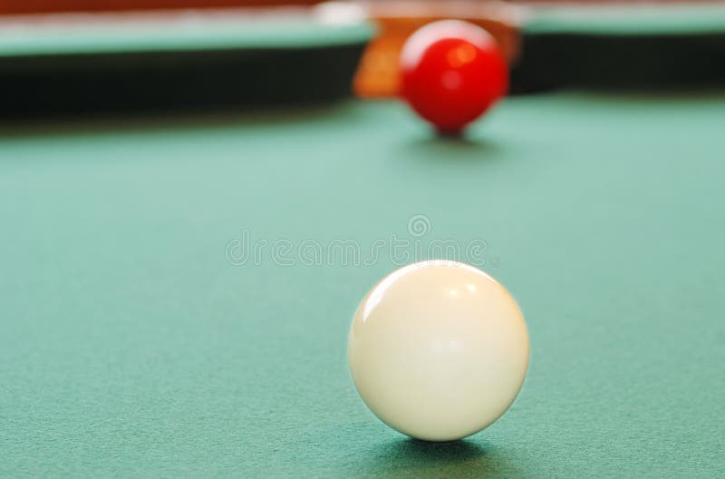 White Billiard Ball Lying on the Front of the Stock Image Image of