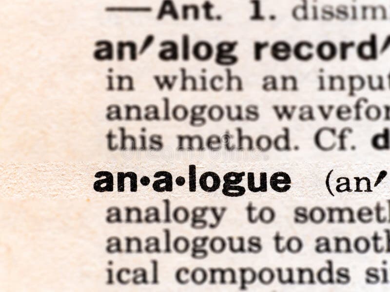 Closeup of the word analogue in the dictionary stock photos
