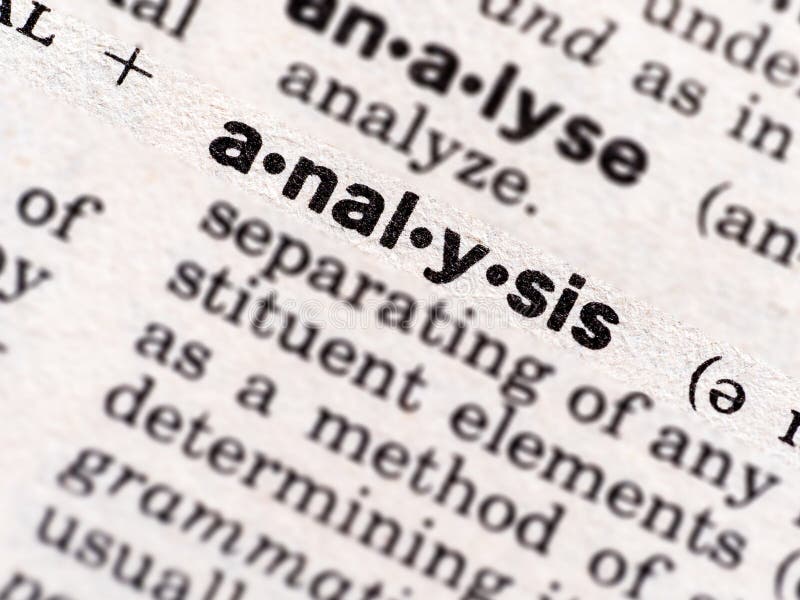 Closeup of the word analysis in the dictionary stock photo