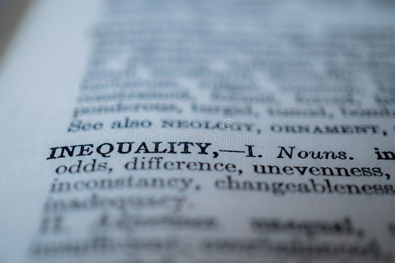 Closeup of the Word Inequality Stock Image Image of equality