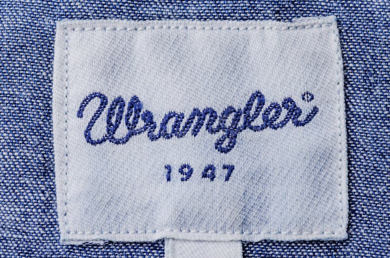 Closeup of Wrangler Label on a Shirt. Editorial Stock Photo - Image of ...