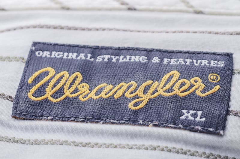 Closeup Of Wrangler  Label  On A Shirt Editorial Stock 