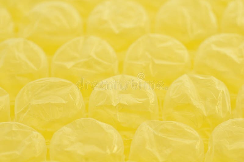 Closeup Of Yellow Bubble Wrap With Room For Words Stock Photo ...