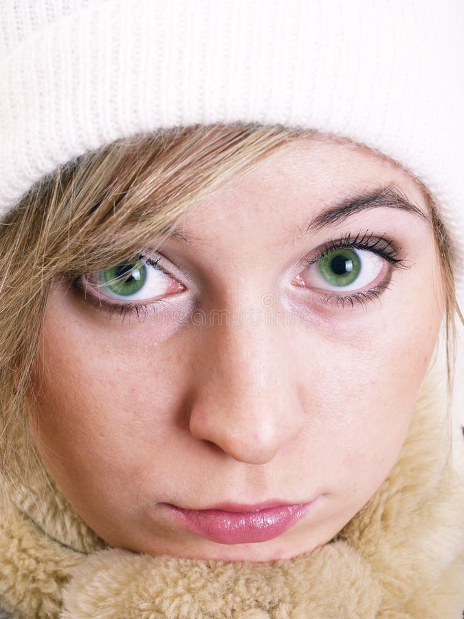 Closeup of young beautiful girl