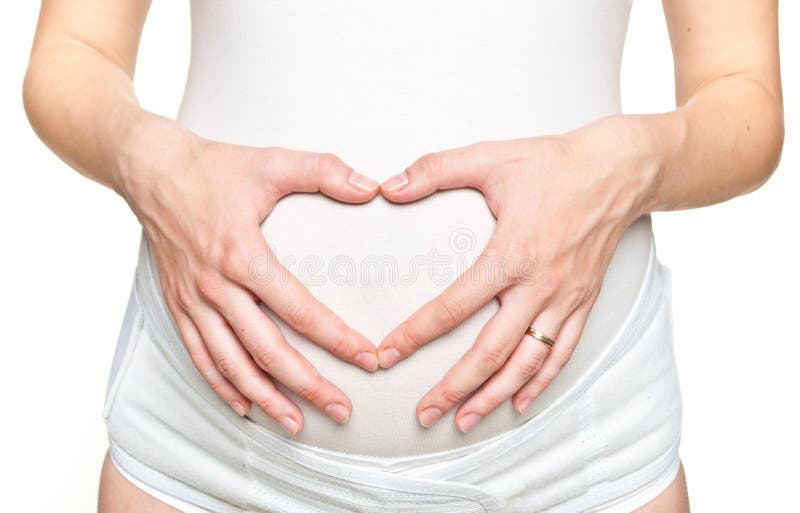 Closeup of a young pregnant woman