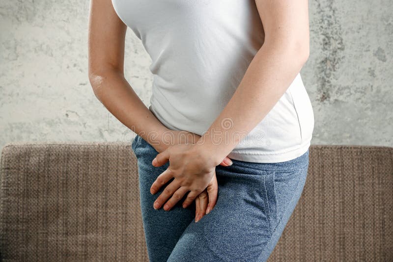 Woman with Hands Holding Her Crotch Stock Image - Image of lady, disease:  82740821