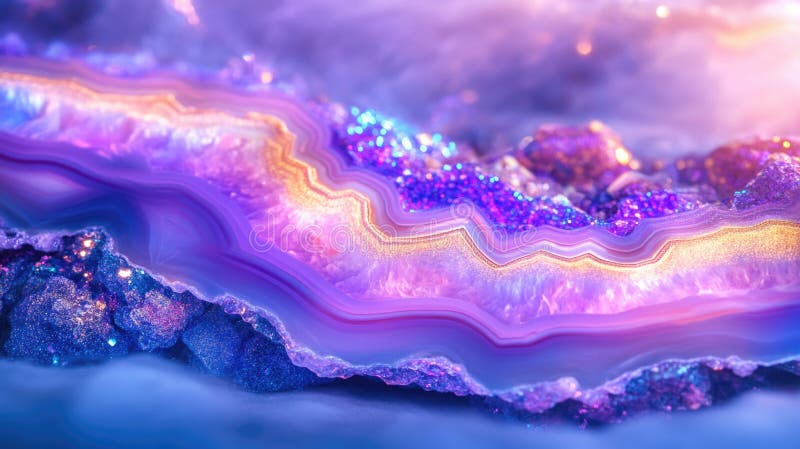 Closeup étonnant de cristal arc-en-ciel irisé avec des couches brillantes photo stock