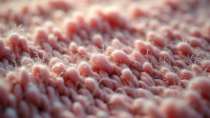 Closeuse de tissu rose texturé avec fibres souples dans éclairage chaud illustration de vecteur