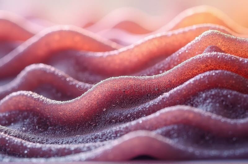 Closeuse des ondes texturées rose et violet dans la lumière douce illustration libre de droits