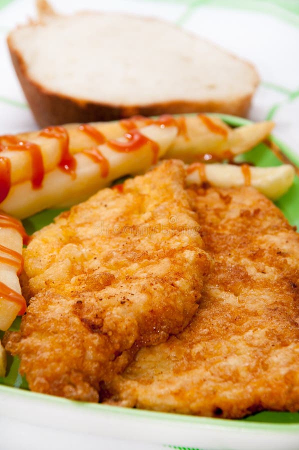 Breaded Chicken Breast in Frying Pan Stock Photo Image of healthy