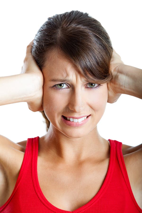 Closing the ears royalty free stock image