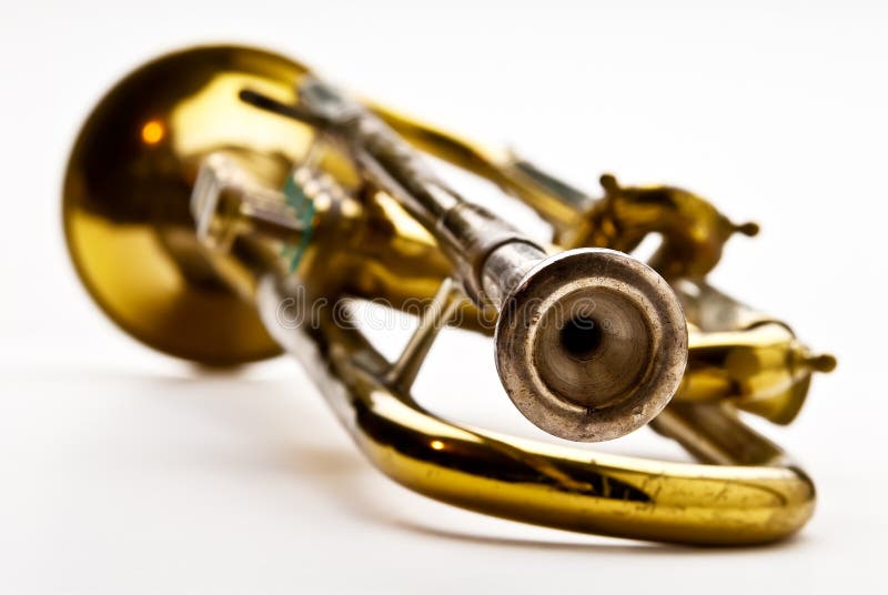 Closuep of a Trumpet stock photos