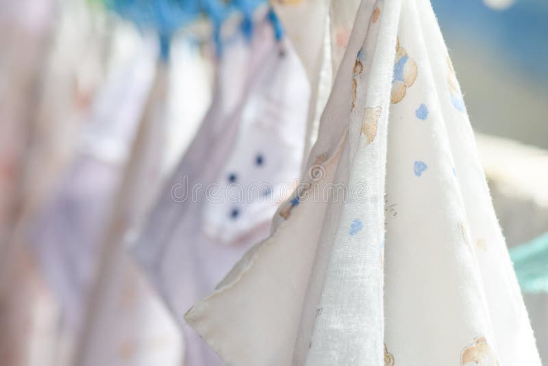 Cloth Diapers Hanging On Clothes Line Stock Photo Image of hang, wash