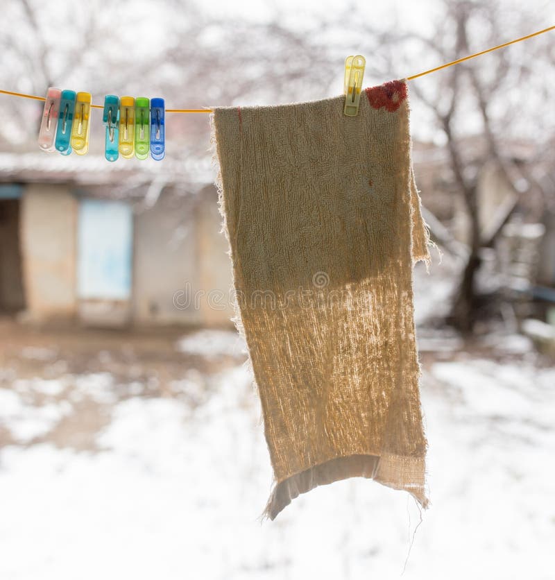 Rope For Drying Of Clothing Stock Image Image of domestic, linen