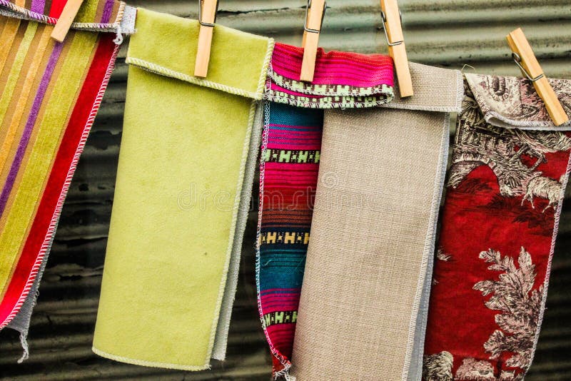 Cloth Samples Fabric Design Textile stock photos