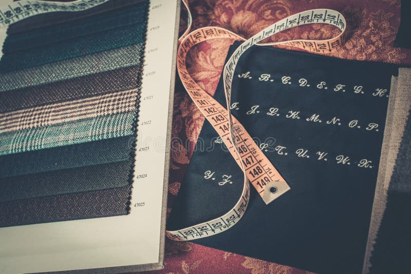 Cloth samples for tailoring stock photography