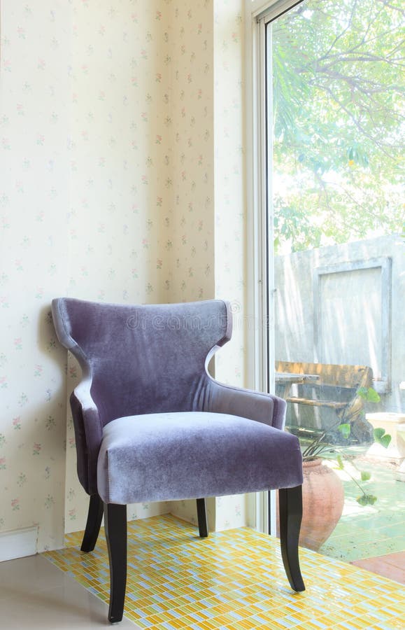 Red Arm Chair in Living Room with Picture Frame on Stock Image Image