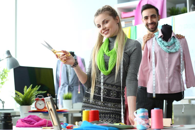 Clothes Design Process Stylish Needlework Concept Stock Image Image