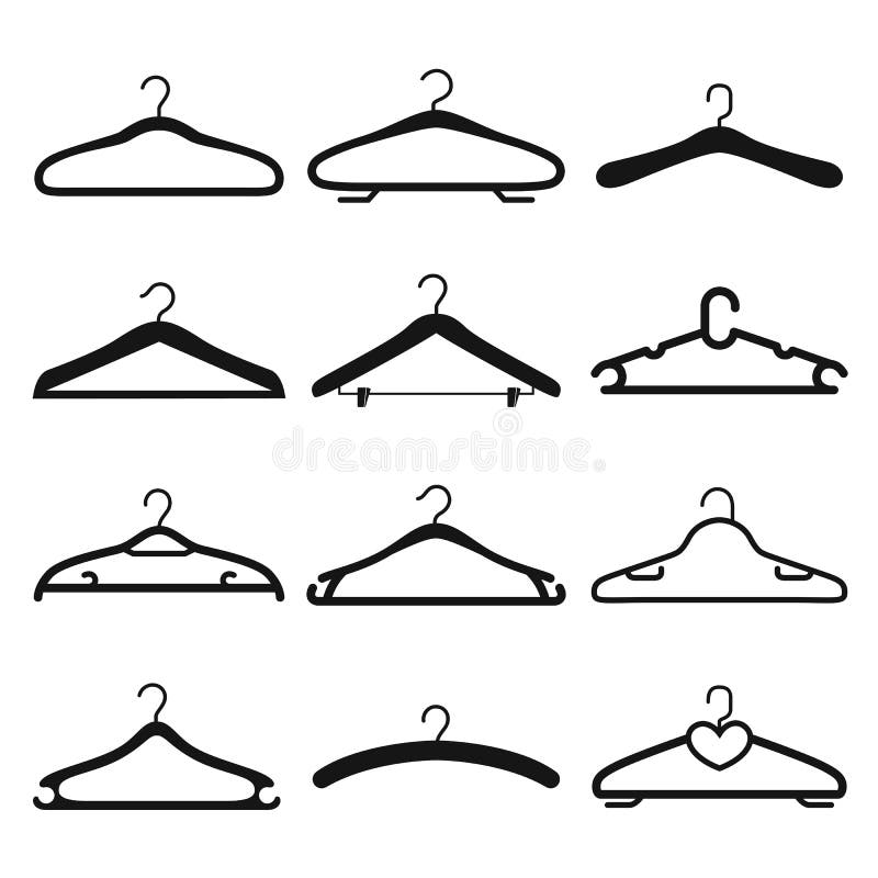 Clothes hanger collection stock vector. Illustration of curve 21893680