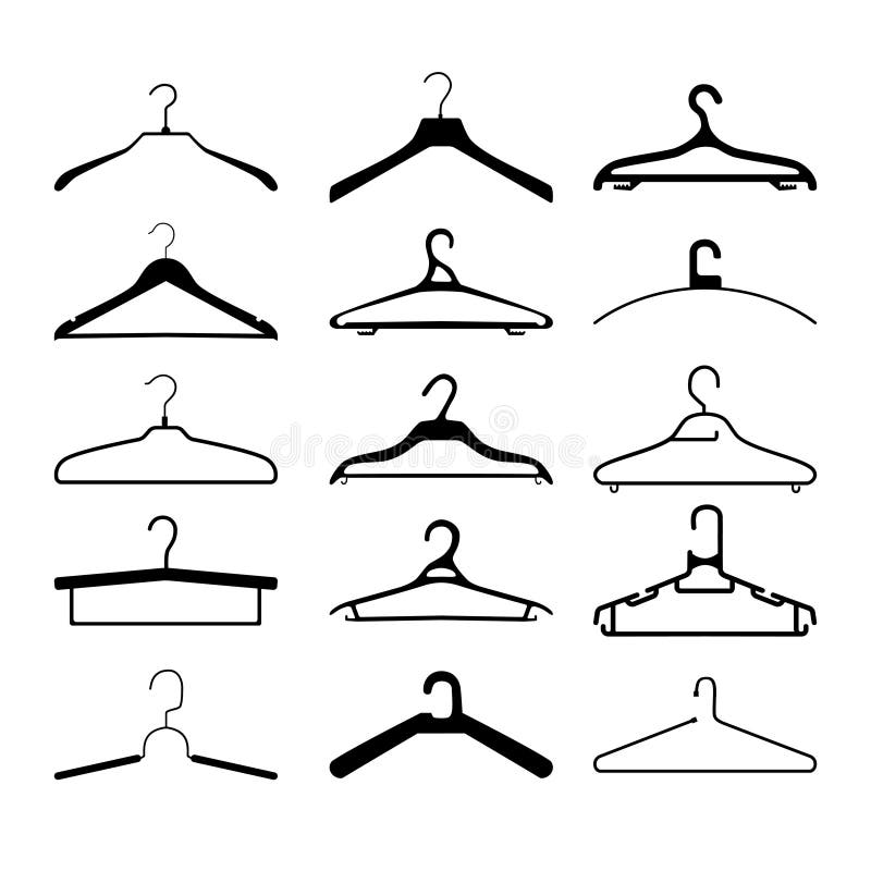 Clothes hanger collection royalty free illustration.