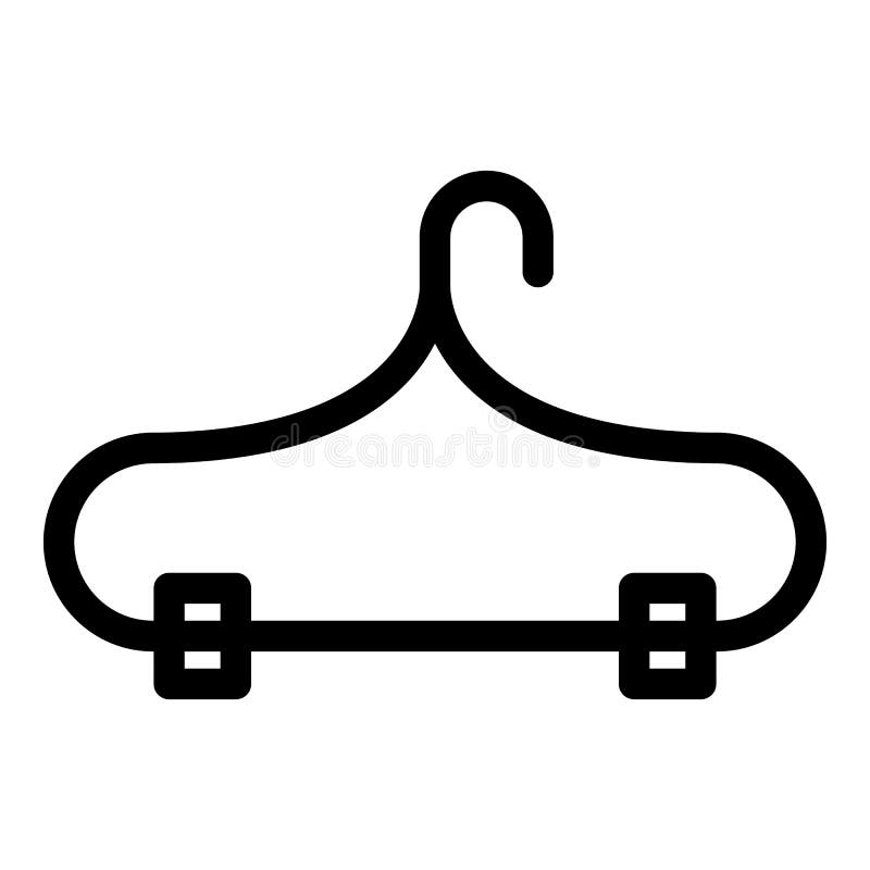 Clothes Hanger Icon, Outline Style Stock Vector Illustration of black