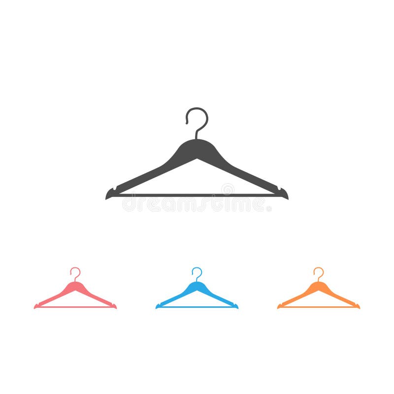 Clothes Hanger Icon Set Logo Template Isolated on White Background ...