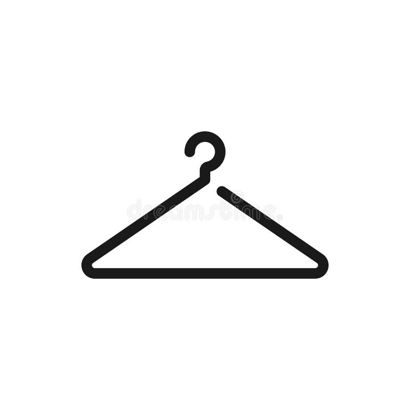 Clothes Hanger Icon Vector. Line Clothes Hanger Symbol Stock Vector