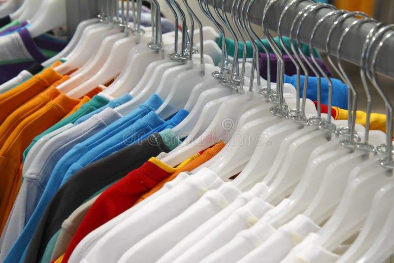 Dress Shirts on Hangers. stock photo. Image of hangar 7582180