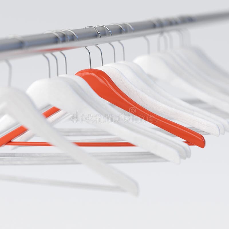 Clothes hangers stock photo. Image of hangers, white 55382974
