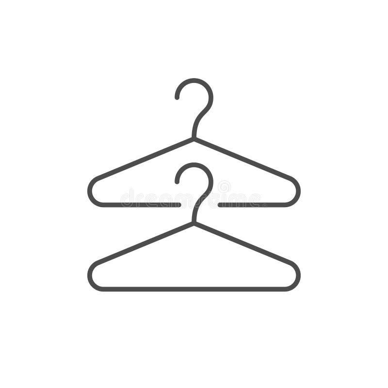 Clothes Hangers Line Outline Icon Stock Vector - Illustration of rack ...