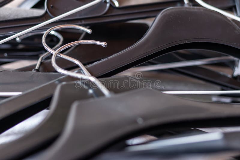Clothes Hangers. Many Different Hangers for Clothes Stock Photo Image