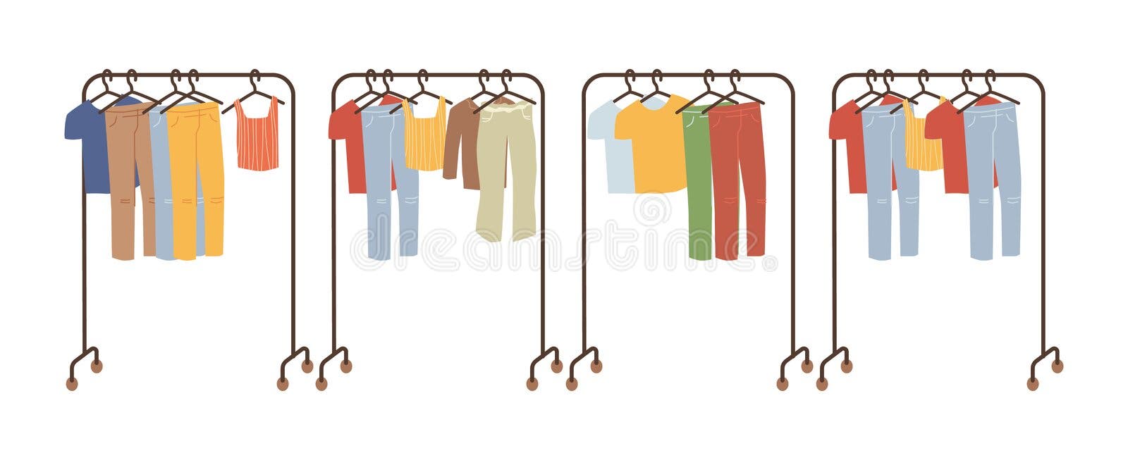 Womens clothes on hangers Royalty Free Vector Image
