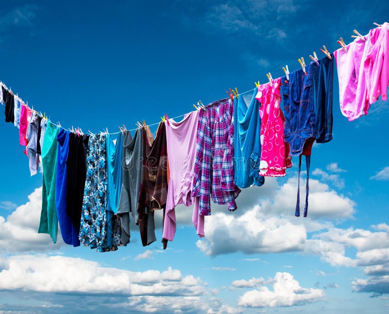 Clothes hanging to dry