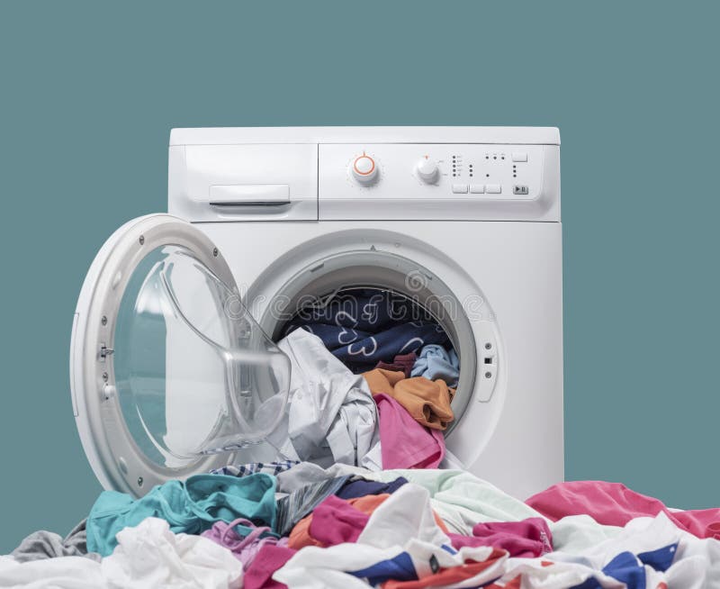 Clothes Inside Washing Machine Stock Image - Image of concept, frenzied ...