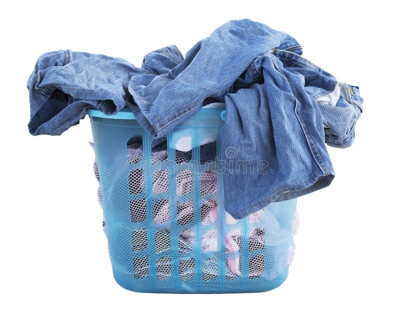 Clothes in laundry basket. stock photo. Image of mesh 91901688