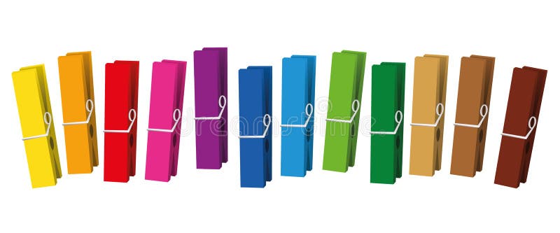 Clothes Pegs Colored Clothespins royalty free illustration Clothes Pegs Colored Clothespins royalty free illustration