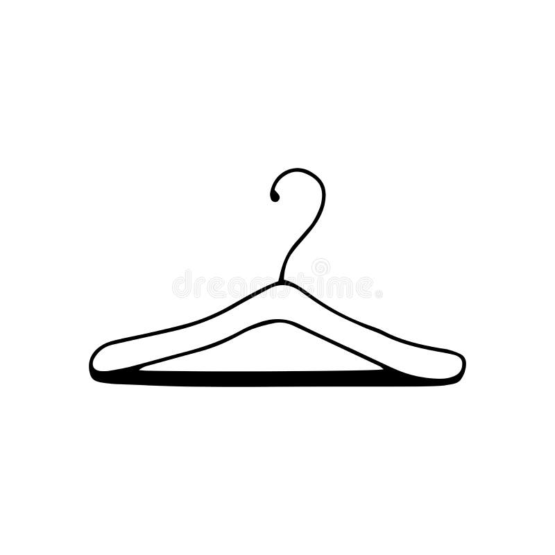 Clothes hanger hand drawn outline doodle icon Vector Image