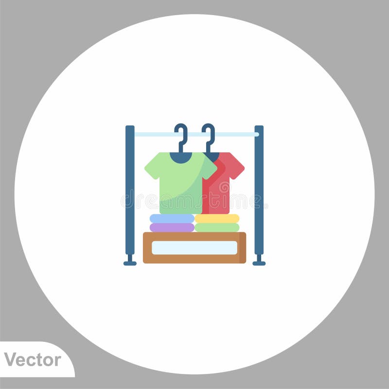 Clothes Rack Vector Icon Sign Symbol Stock Vector Illustration of