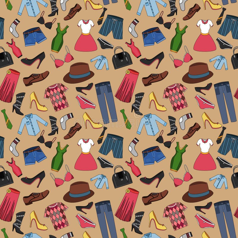 Clothes seamless pattern stock vector. Illustration of retail - 45059560