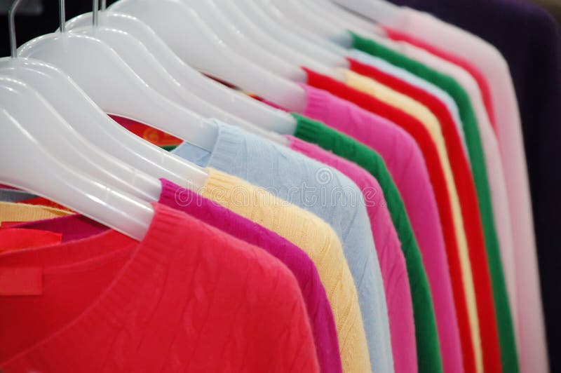 Clothes on shelf royalty free stock photo